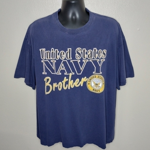 VINTAGE 90s US Navy Men’s 2XL T-shirt Military Tee Made In USA Soffe Crew Neck - Picture 1 of 7